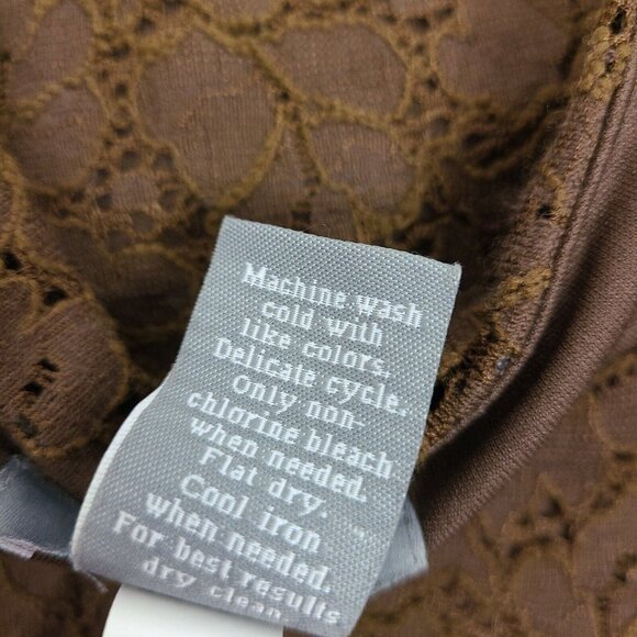 Apt 9 Skirt Womens Size PM Petite Medium Solid All Brown Lace Overlay A Line - Picture 4 of 5